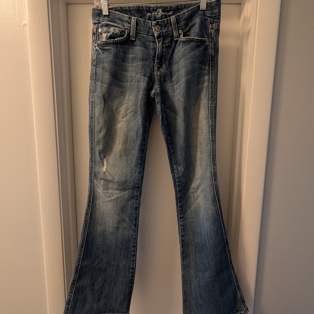 7 For All Mankind Blue Flare Jeans